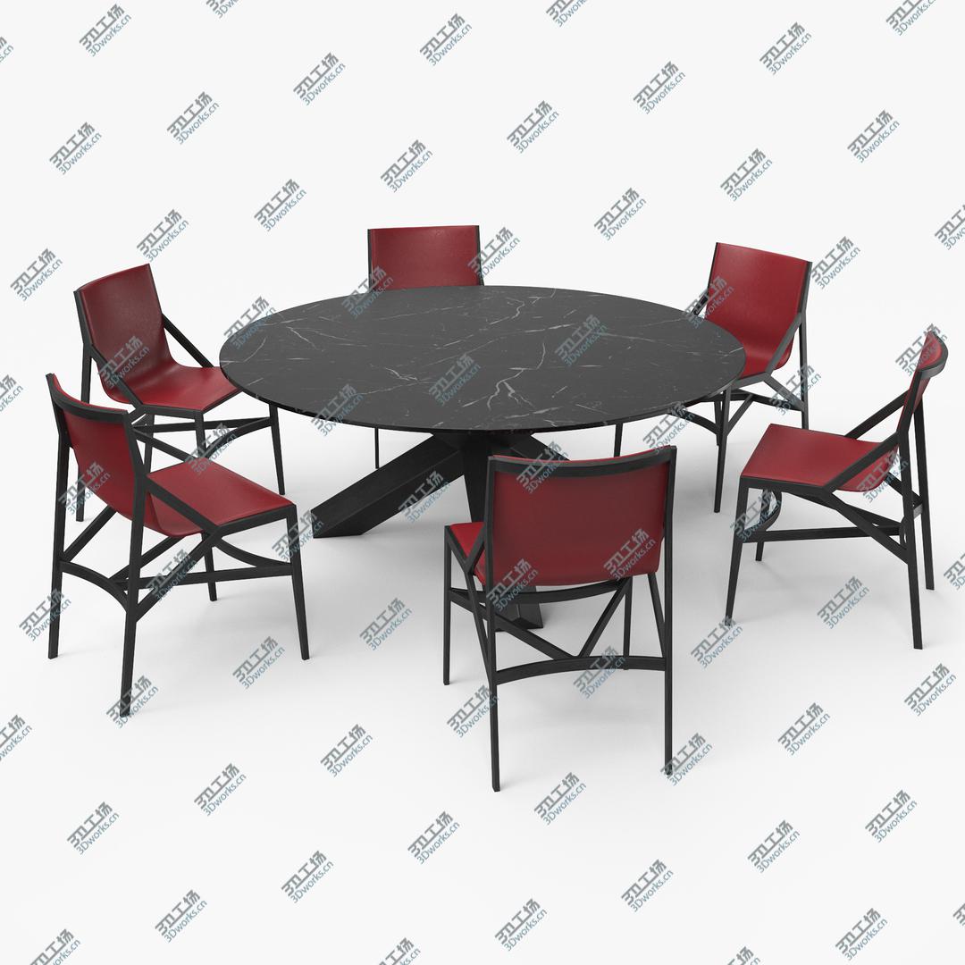 images/goods_img/2021040233/3D Cassina Dining Table Chair Set Black Marble Red/1.jpg